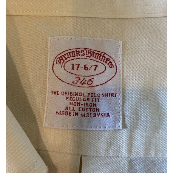 Brooks Brothers Long Sleeve Button Down Shirt Size 17 Men’s Cream - Picture 3 of 7